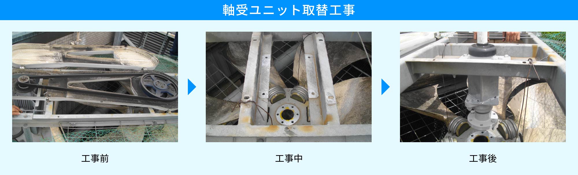 事例1、軸受ユニット取替工事